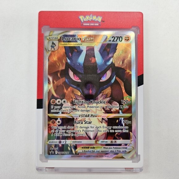 Pokemon Other - Pokemon Lucario VSTAR Card - Red, Black, Blue